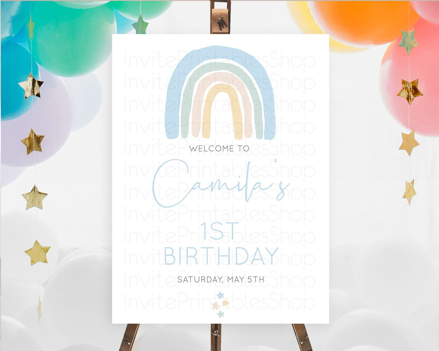 Pastel Rainbow Welcome Sign Boho Rainbow Welcome Board Rainbow Welcome Sign Pastel Welcome Decor Rainbow First Birthday Welcome Sign D10200