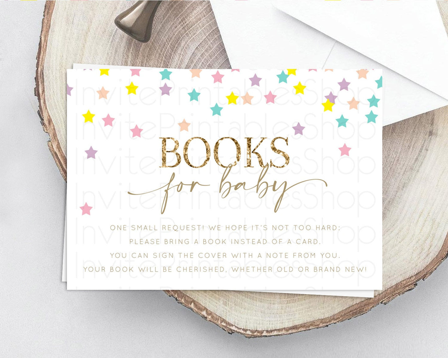 Pastel Star Books For Baby Card Shooting Star Book Insert Twinkle Little Star Book Card Rainbow Confetti Guests Book Poem Request D10601