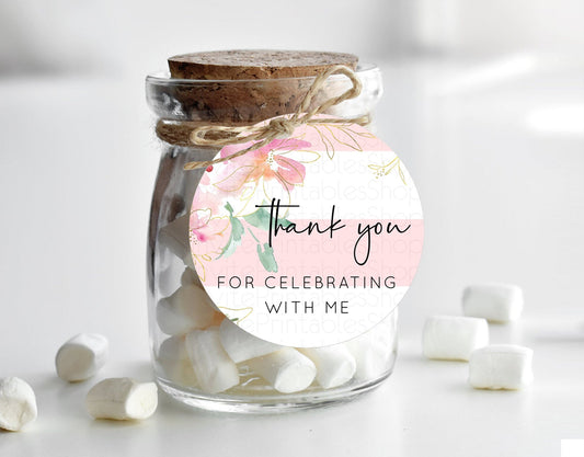 Editable Secret Garden Thank You Tags Wildflower Thank You Gift Tags Pastel