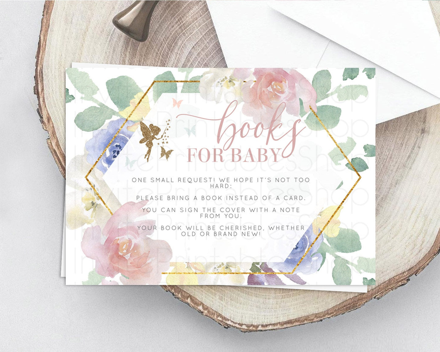 Fairy Books For Baby Card Fairy Book Insert Enchanted Garden Fairy Book Card Pastel Floral Butterfly Cards Secret Garden Book Poem D10294