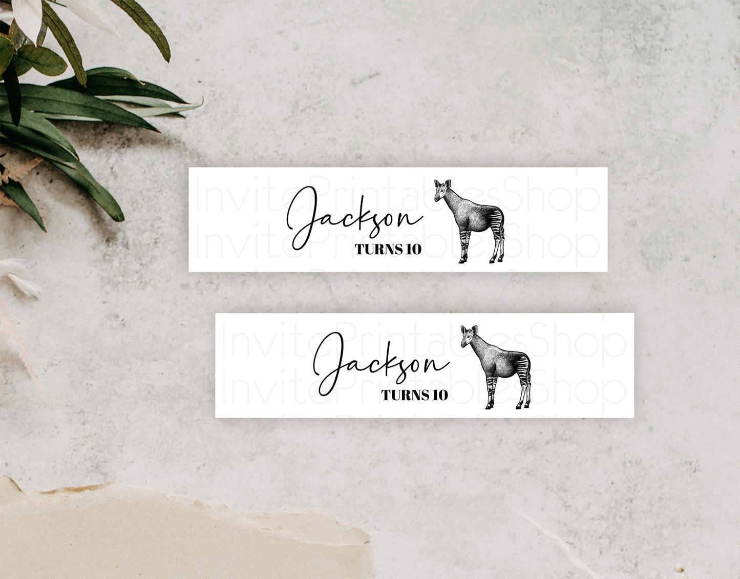 Okapi Water Label Template Okapi Party Decor Water Label Safari Adventure Okapi Minimal Theme For 1st Birthday Baptism Baby Shower D10283