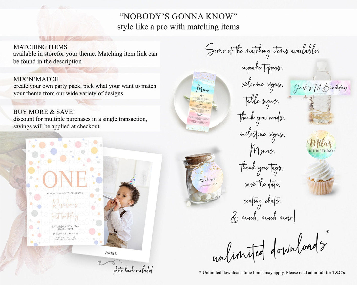 Pastel Birthday Invitation Pastel Confetti Birthday Invitation Bubbles Invitation Colorful Rainbow Confetti 2nd 1st First Birthday D10759