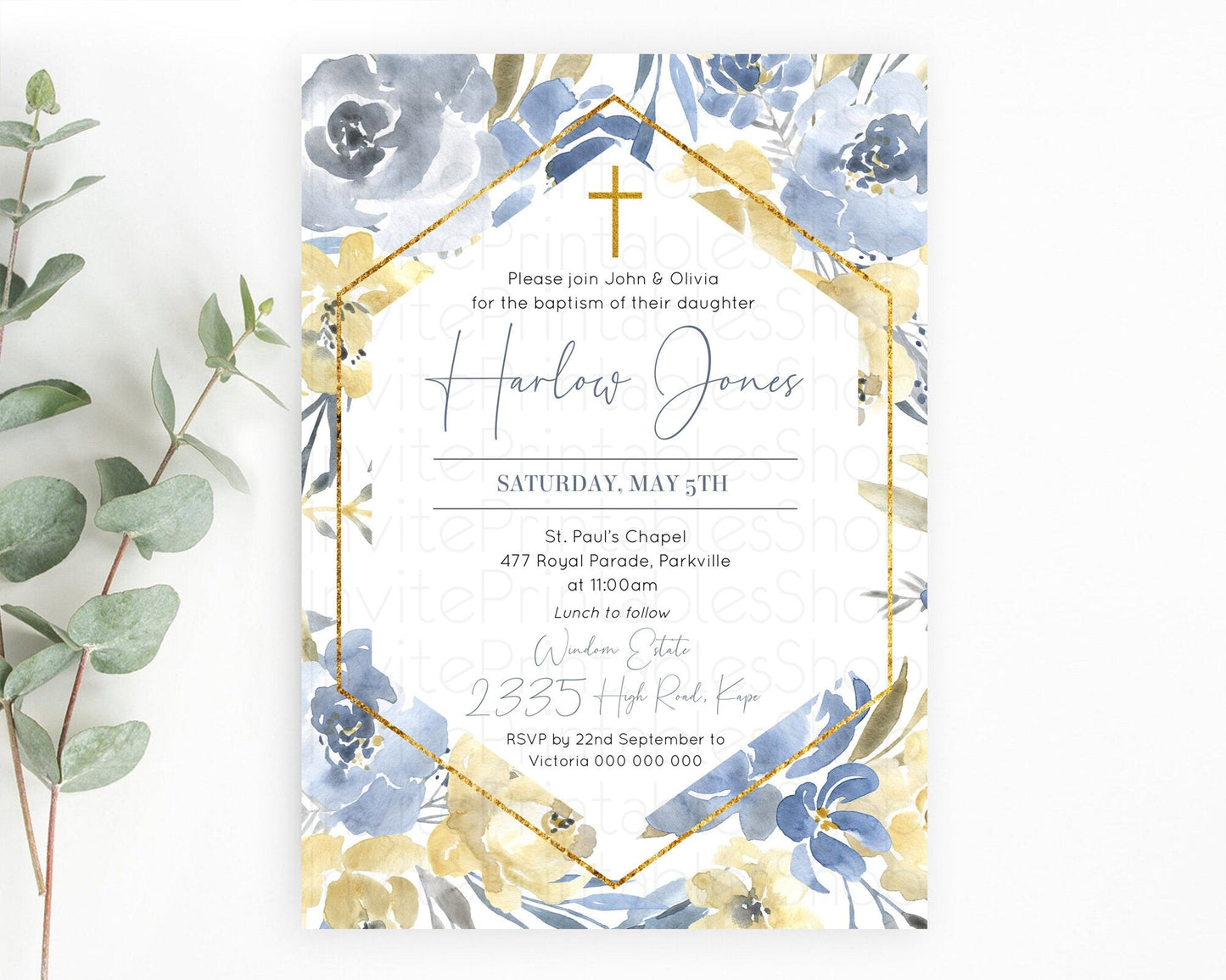 Secret Garden Baptism Invitation Wildflower Baptism Birthday Invite Pastel Flowers Christening Invite Enchanted Garden Boho Floral D10782