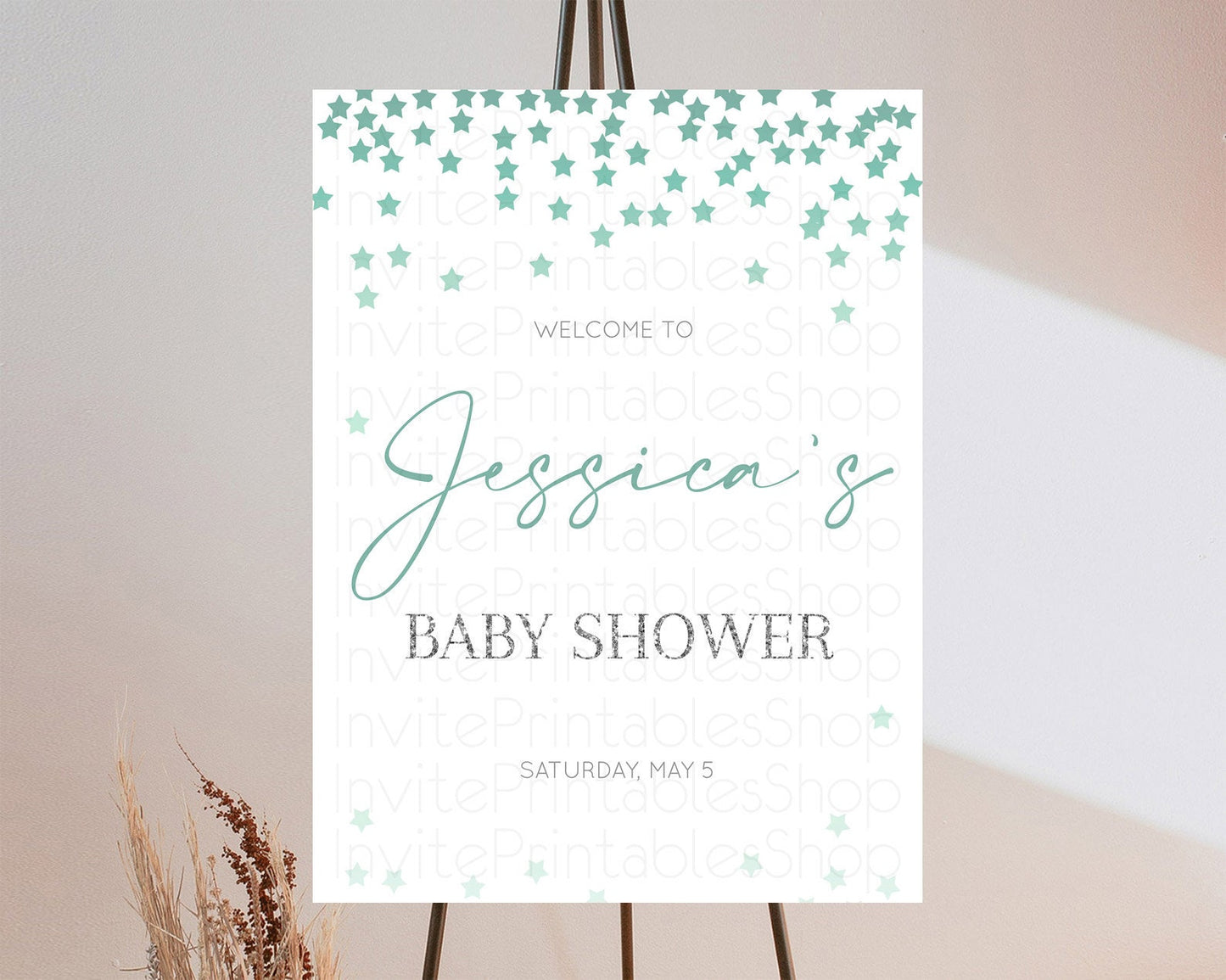 Star Baby Shower Welcome Board Pastel Stars Welcome Sign Shooting Star Rainbow Colorful Confetti Twinkle Little Star Welcome Sign D10310