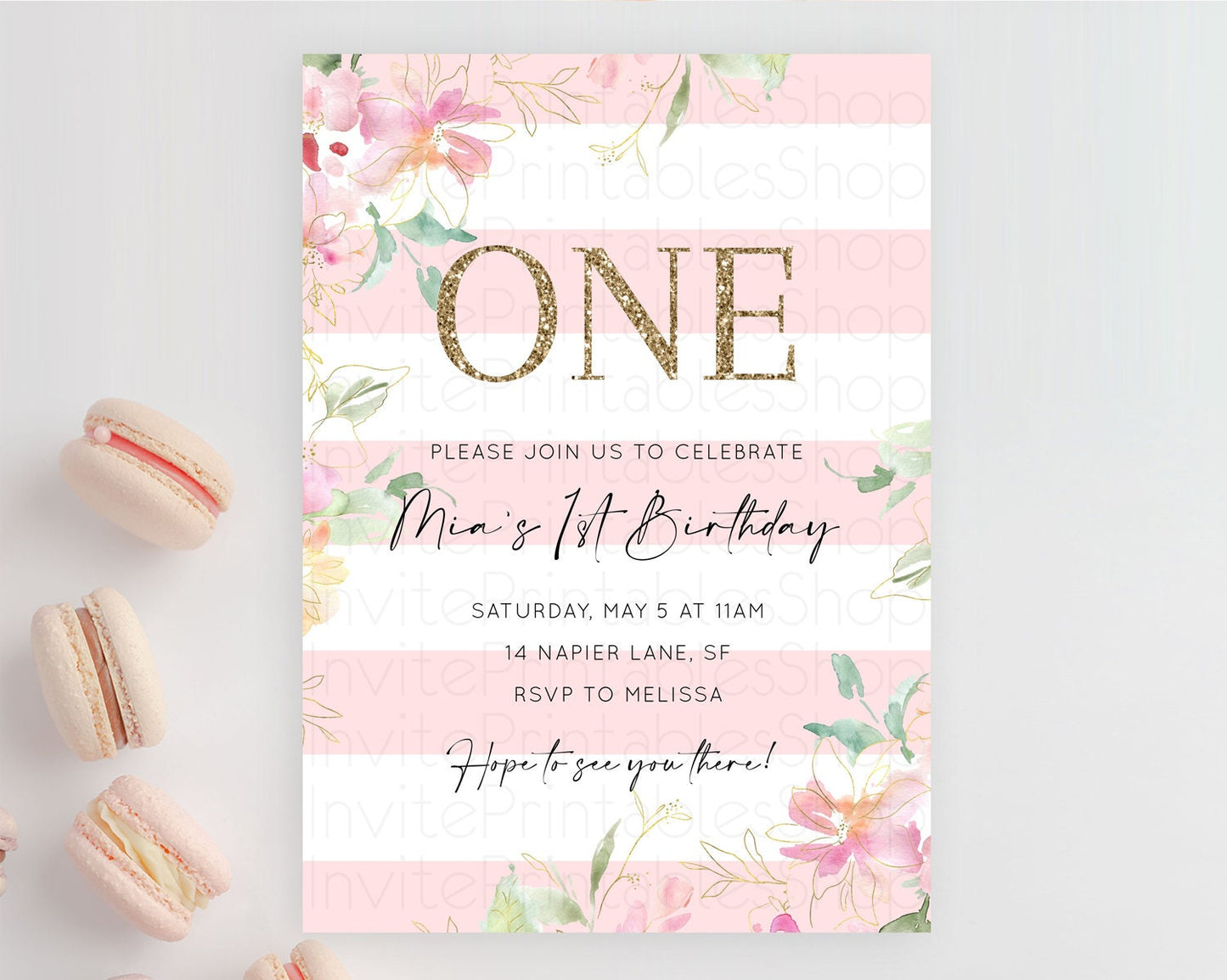 Secret Garden Invitation Wildflower Birthday Invitation Pastel Flowers Invite Enchanted Garden Boho Floral 3rd 2nd First Birthday D10301