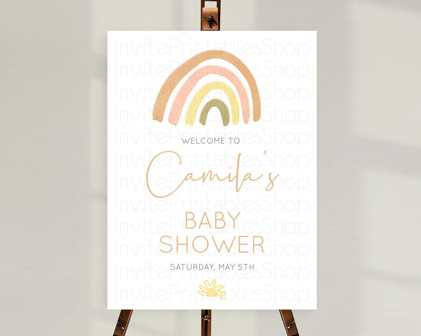 Pastel Rainbow Baby Shower Welcome Sign Boho Rainbow Welcome Board Rainbow Welcome Sign Pastel Welcome Decor Rainbow Welcome Sign D10684