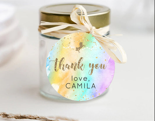 Editable Unicorn Rainbow Thank You Gift Tags Pastel Unicorn Thank You Tags M