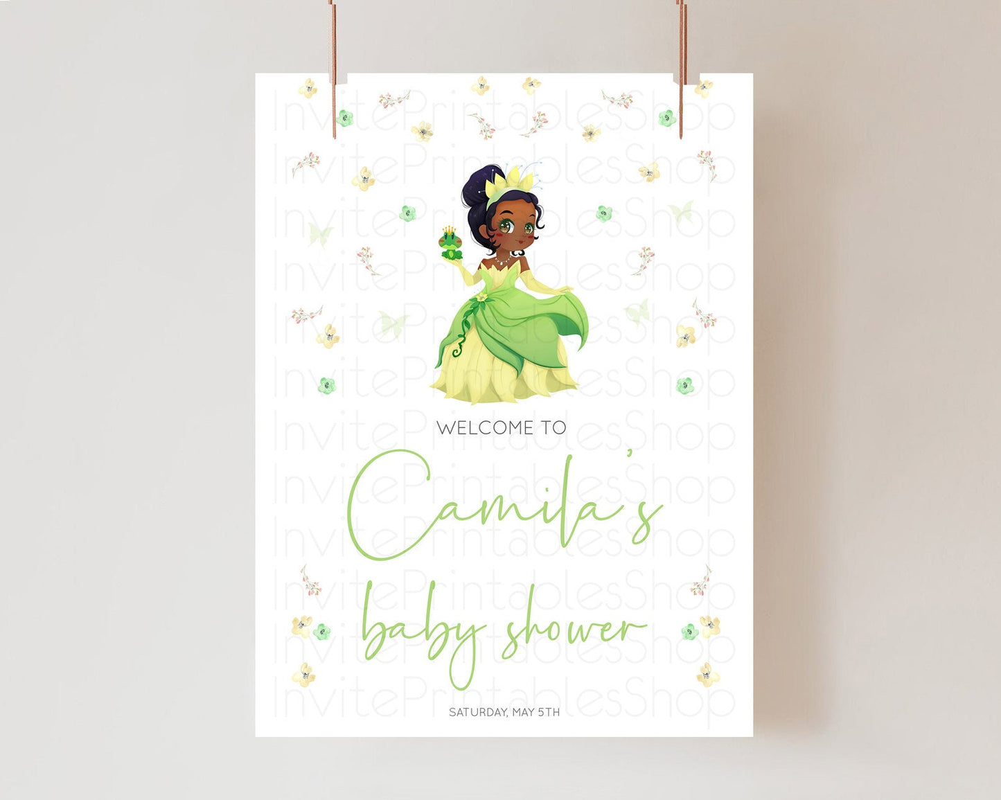Editable Princess Baby Shower Welcome Sign Castle Welcome Board Secret Garde