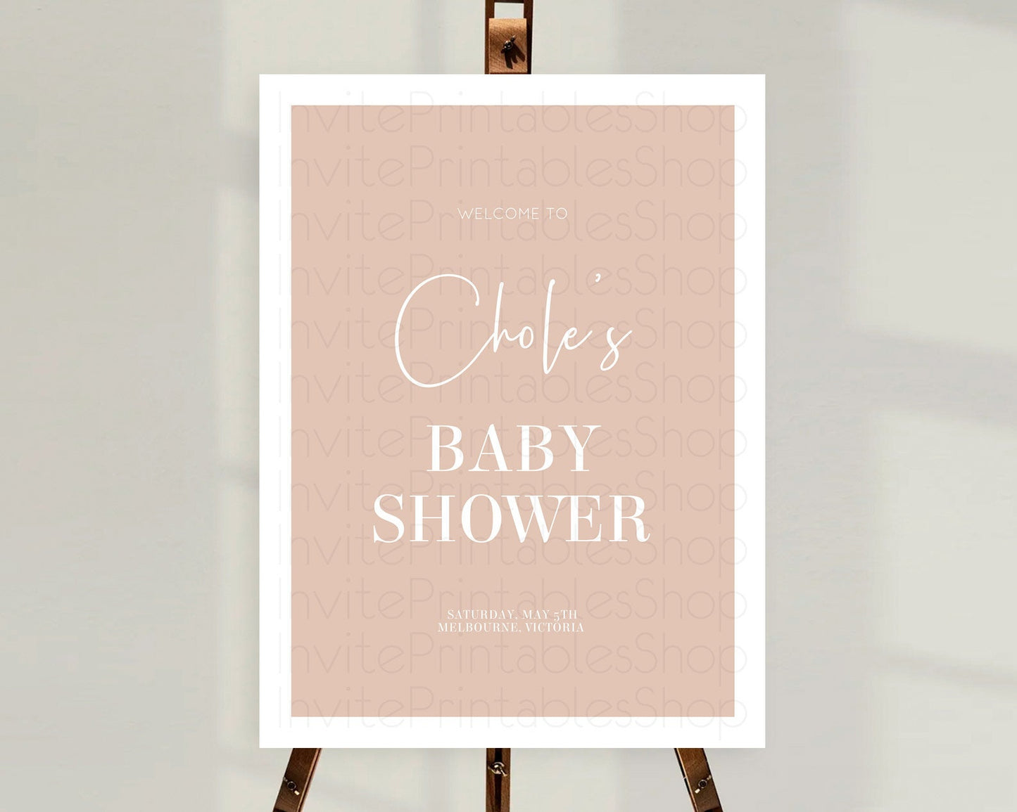 Orange Baby Shower Welcome Sign Plain Orange Welcome Board Minimalist Pastel Orange Welcome Poster Modern Orange Simple Welcome Sign D10938