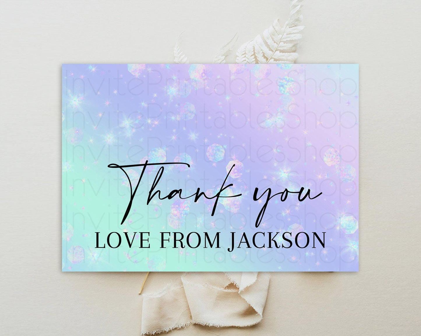 Pastel Thank You Rainbow Thank You Card Colorful Pastel Birthday Thank You Card Confetti Watercolor Pastel Teacher Thank You Cards D10663