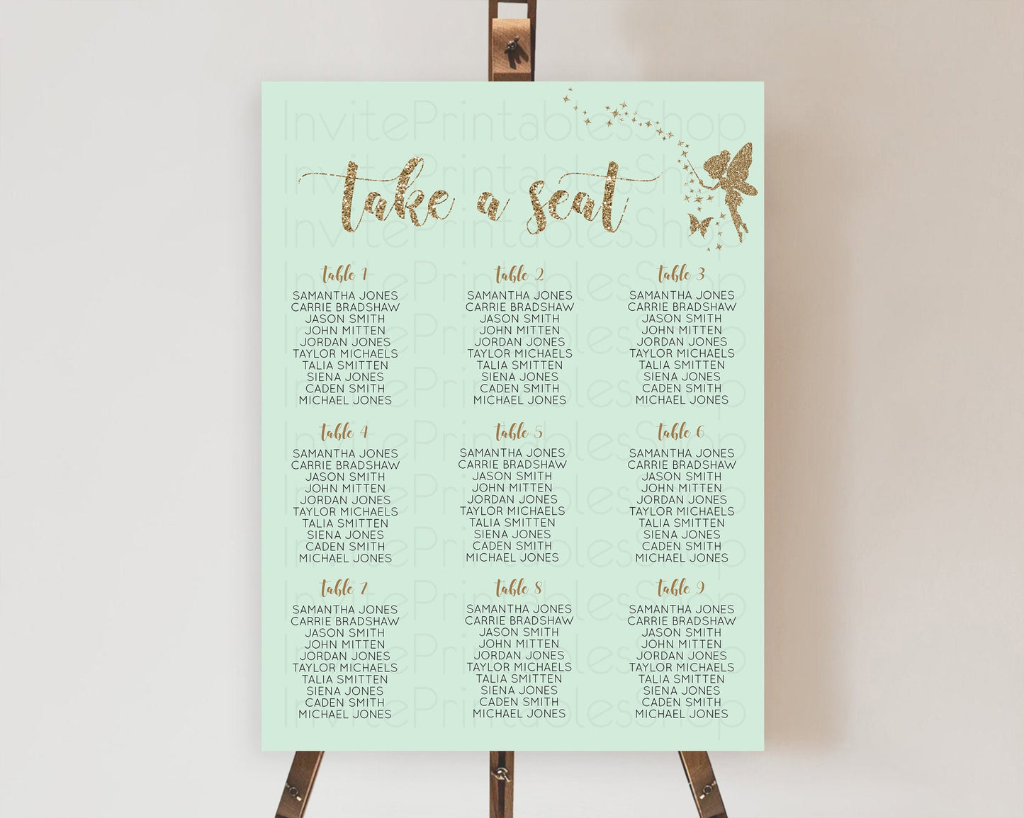 Fairy Seating Chart Pastel Fairy Seating Chart Fairy Tea Party Fairy Garden Seating Sign Enchanted Garden Floral Butterfly Décor D10908