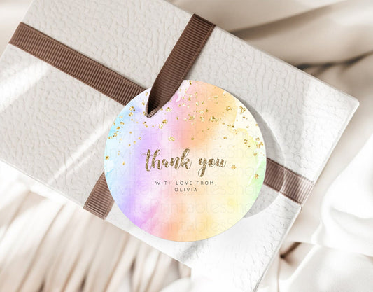 Editable Pastel Thank You Tags Rainbow Thank You Gift Tags Colorful Pastel F