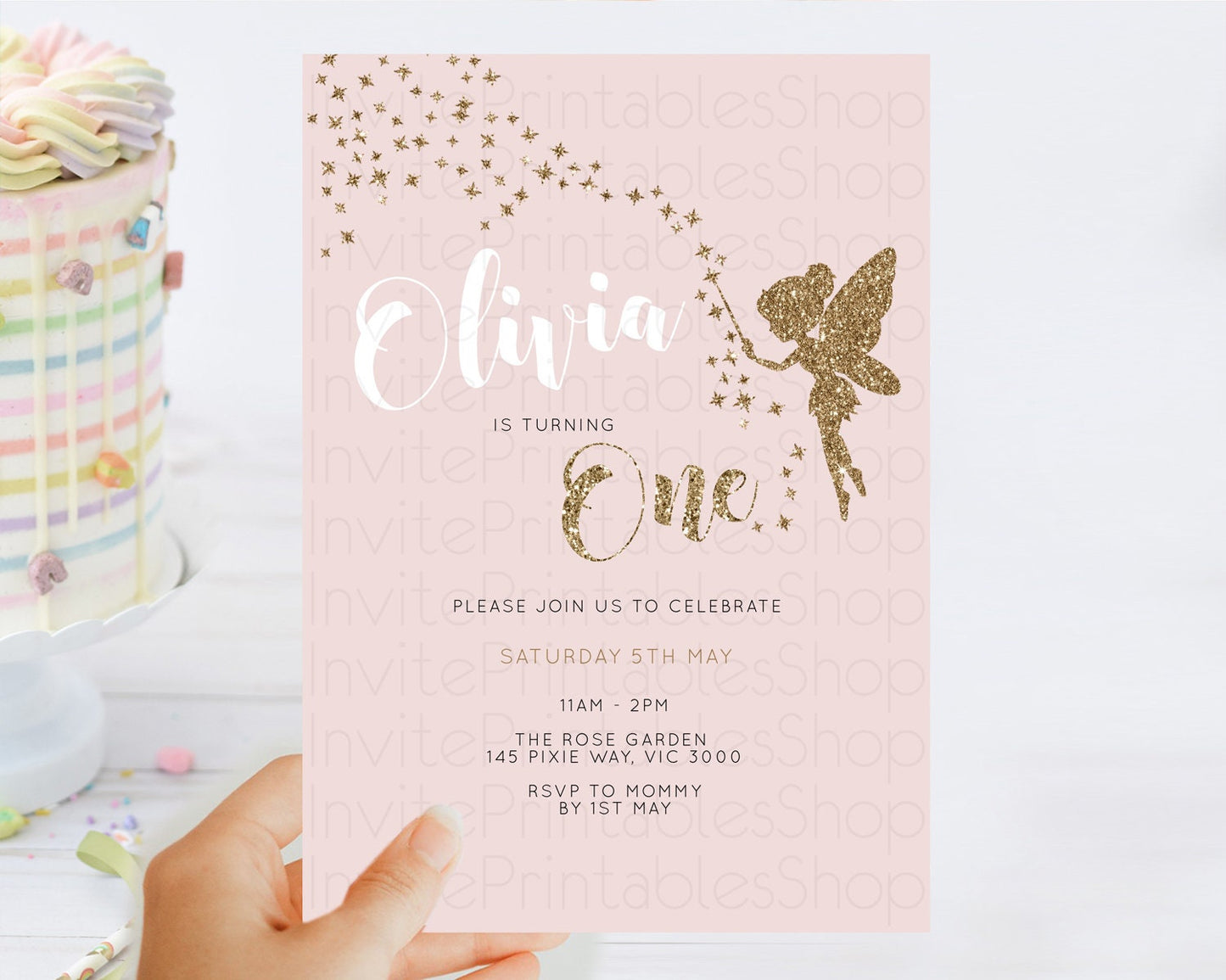 Fairy Birthday Invitation Fairy Invites Fairy Tea Party Fairy Garden Birthday Secret Garden Enchanted Garden Pastel Floral Butterfly D10899