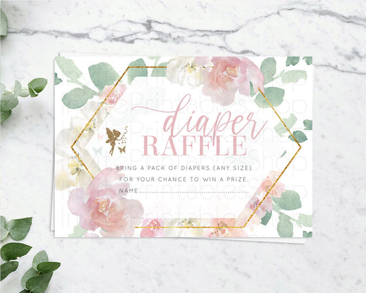 Editable Fairy Diaper Raffle Card Fairy Diaper Insert Enchanted Garden Fairy