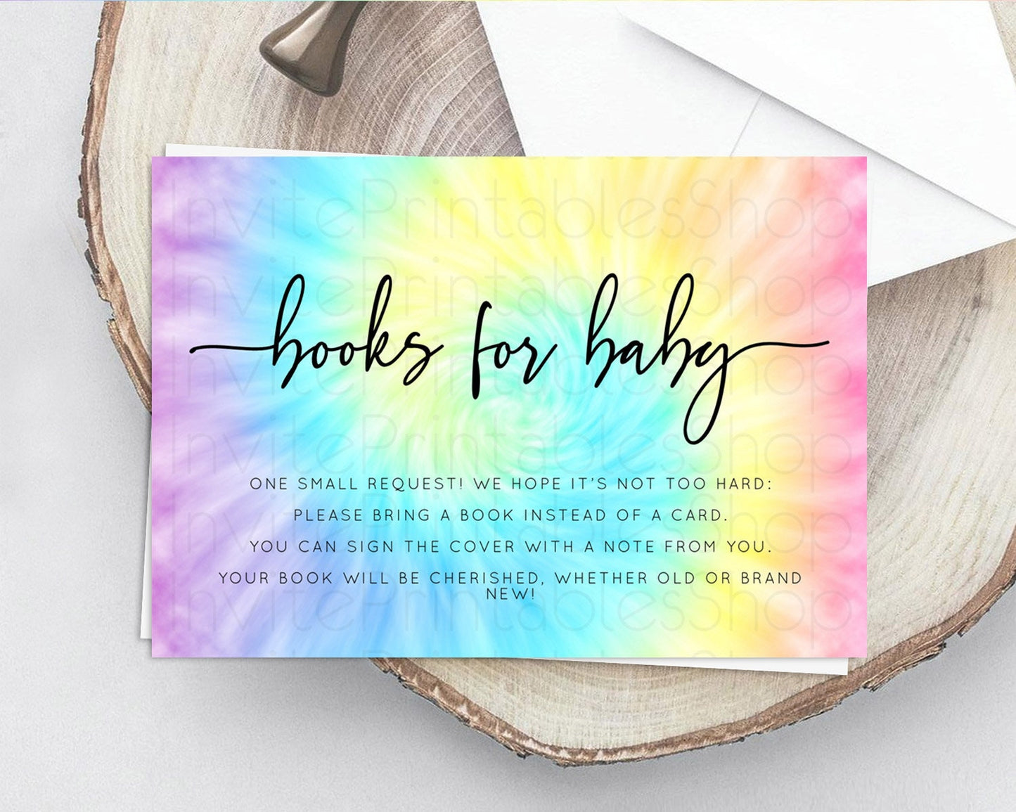 Tie Dye Books For Baby Card Rainbow Tie Dye Book Insert Pastel Rainbow Watercolor Book Card Tie Dye Colors Guests Book Poem Request D10578