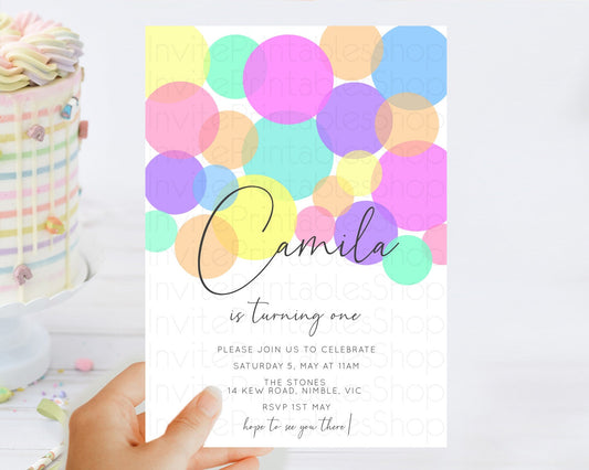 Editable Pastel Birthday Invitation Pastel Confetti Birthday Invitation Bubb