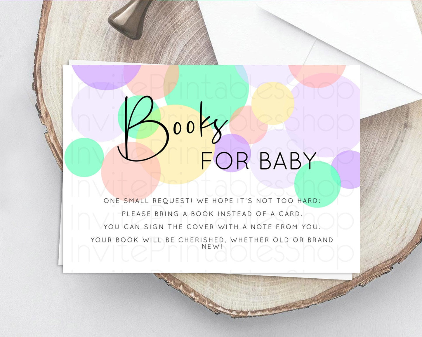 Rainbow Books For Baby Card Pastel Sprinkles Book Insert Pastel Rainbow Confetti Book Card Colorful Bubbles Pastel Book Poem Request D10380