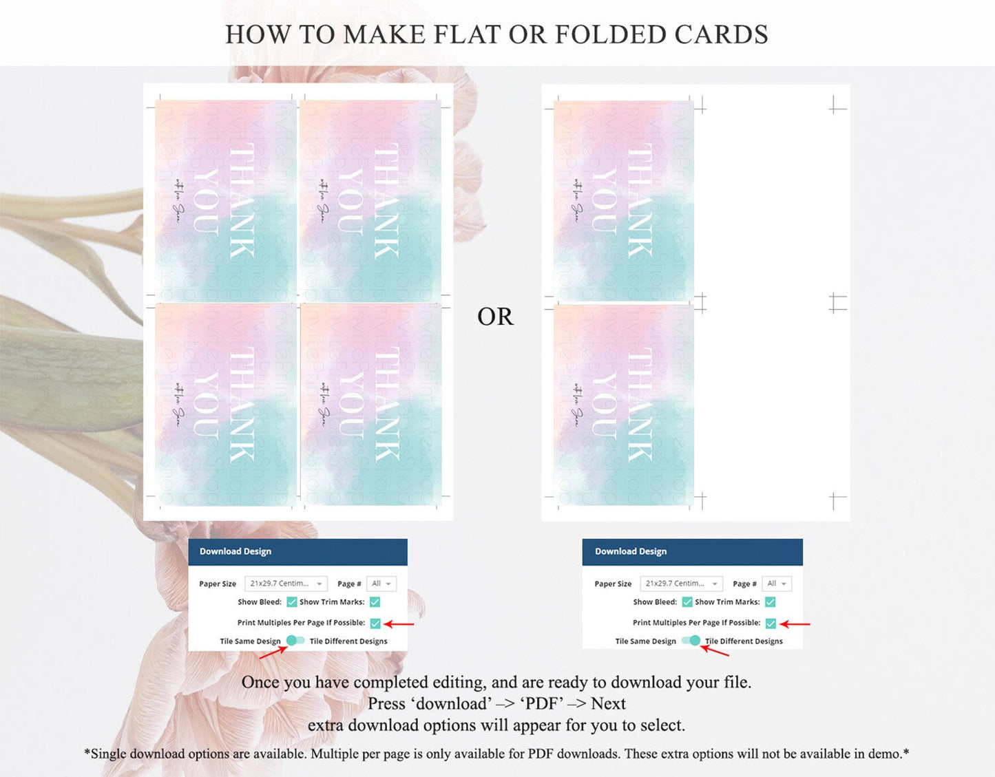 Pastel Thank You Rainbow Thank You Card Colorful Pastel Birthday Thank You Card Confetti Watercolor Pastel Teacher Thank You Cards D10375