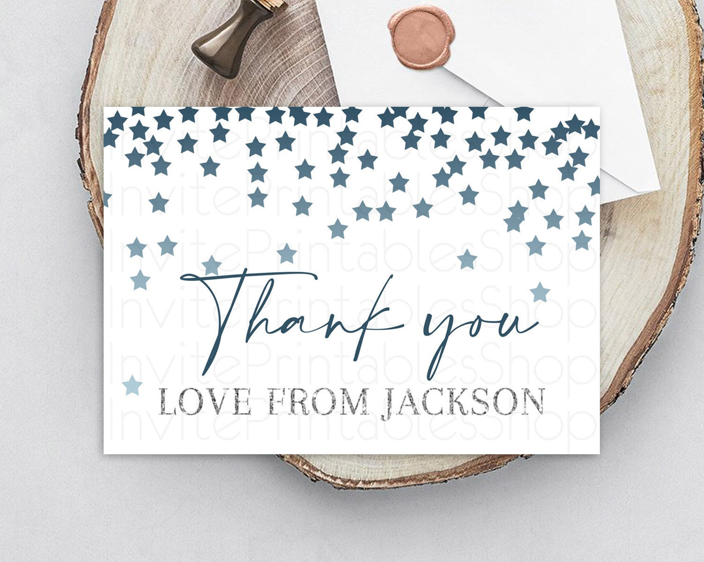 Star Thank You Card Pastel Stars Thank You Shooting Star Rainbow Colorful Confetti Twinkle Little Star Birthday Teacher Thank You D10308