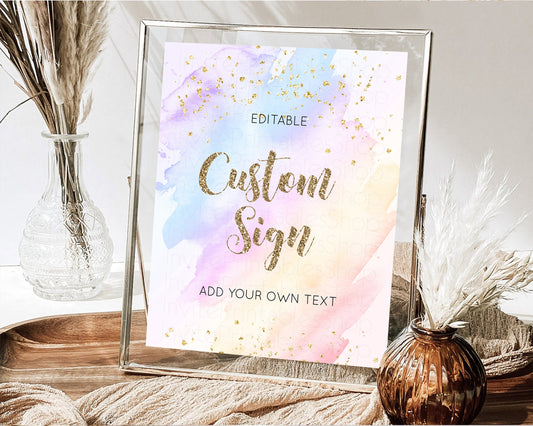 Editable Sign Table Sign Table Signs Party Sign Birthday Sign Food Sign Cust