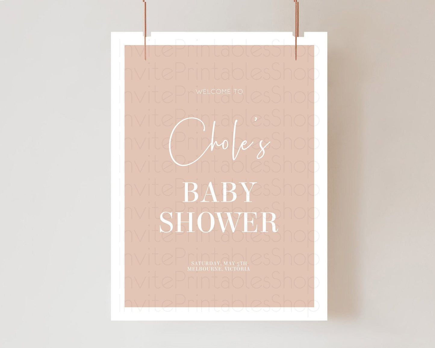 Orange Baby Shower Welcome Sign Plain Orange Welcome Board Minimalist Pastel Orange Welcome Poster Modern Orange Simple Welcome Sign D10938