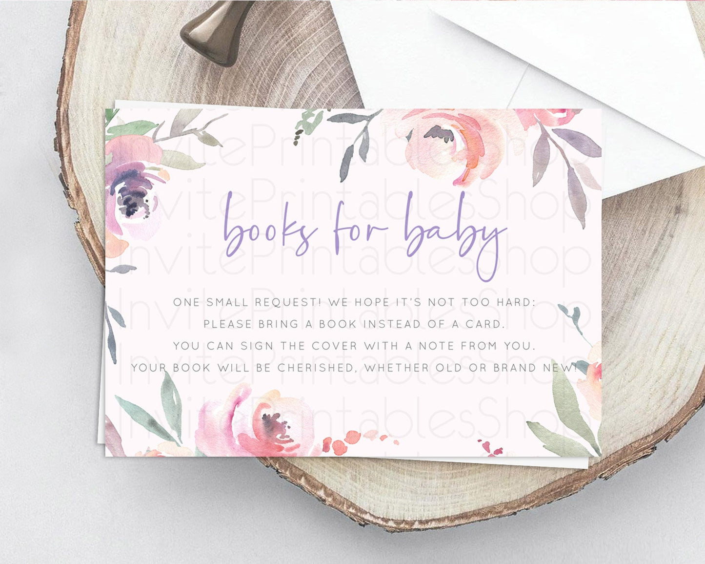 Editable Secret Garden Books For Baby Card Boho Wildflower Book Insert Paste