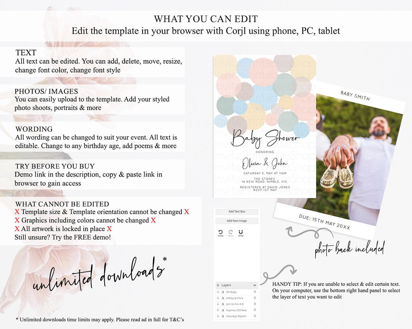 Pastel Rainbow Baby Shower Invitation Pastel Confetti Invitation Sprinkles Bubbles Invitation Colorful Rainbow Confetti Theme D10602