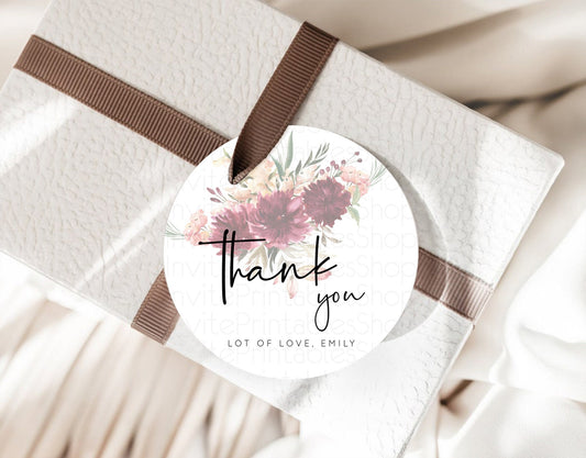 Editable Secret Garden Thank You Tags Wildflower Thank You Gift Tags Pastel