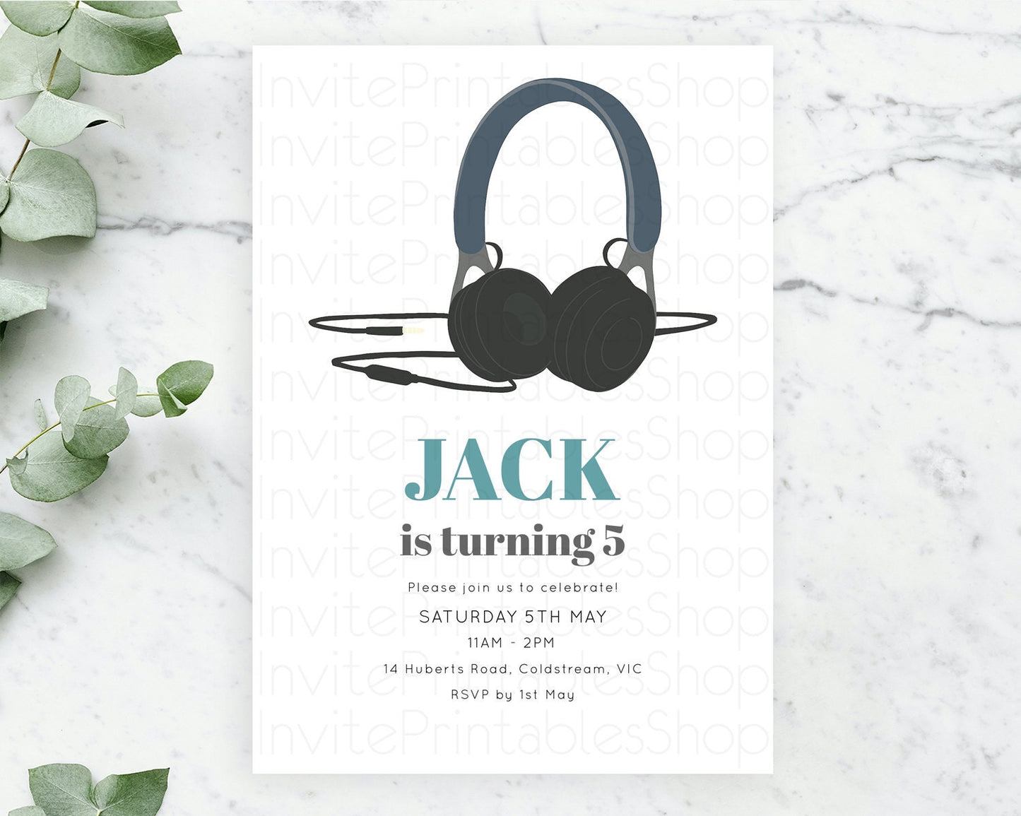 DJ Birthday Invitation DJ Headphones Birthday Invitation Zoom Party Invitation Techno House Dance Music Club Disco Electro Party D10871