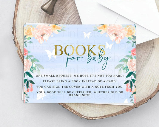 Editable Secret Garden Books For Baby Card Boho Wildflower Book Insert Paste