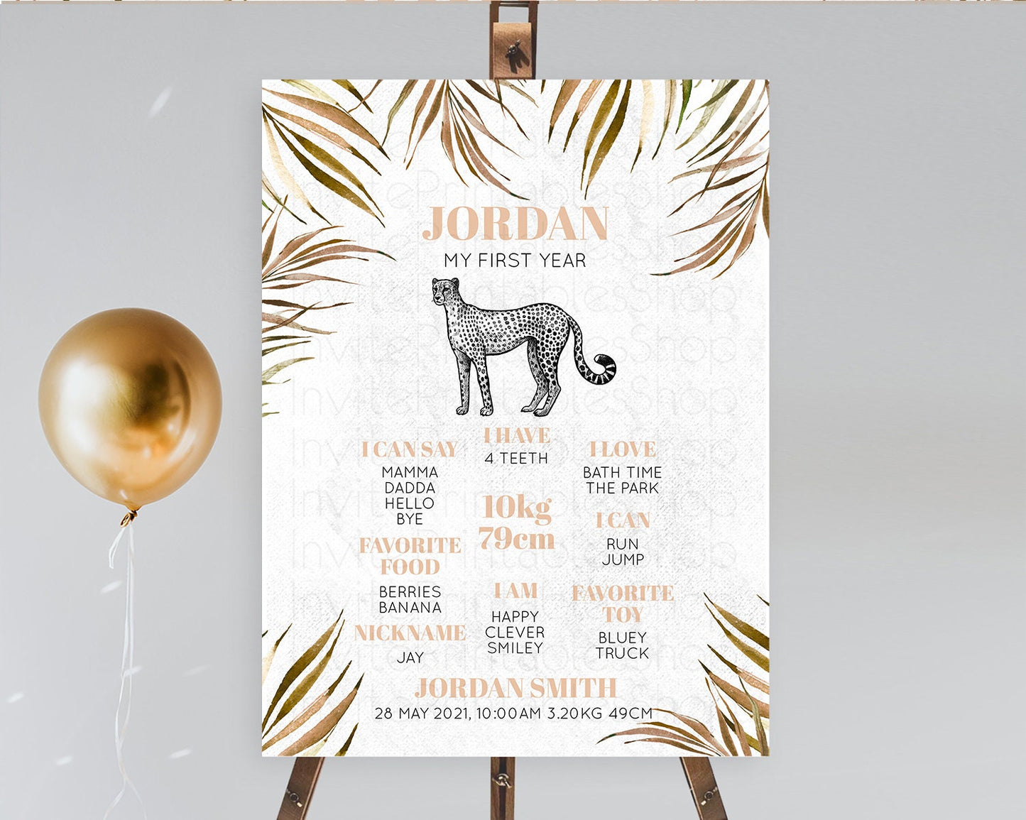 Cheetah First Birthday Milestone Board Cheetah Milestone Poster Cheetah Decor Safari Adventure Cheetah First Birthday Welcome Sign D10291