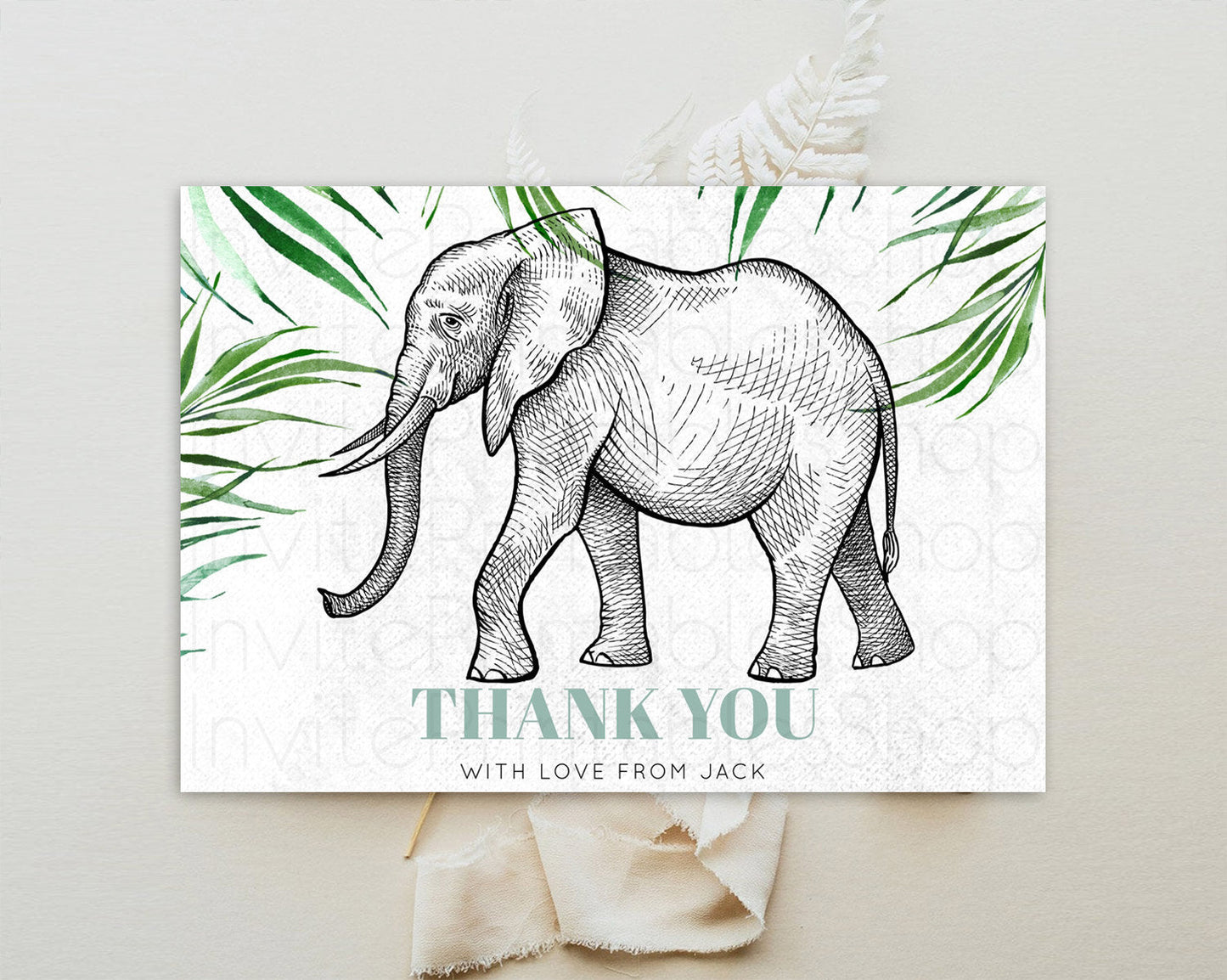 Pastel Elephant Thank You Rainbow Elephant Thank You Card Colorful Rainbow Birthday Thank You Pastel Teacher Thank You Card Template D10850