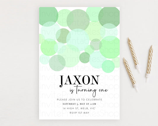 Editable Pastel Birthday Invitation Green Confetti Birthday Invitation Confe