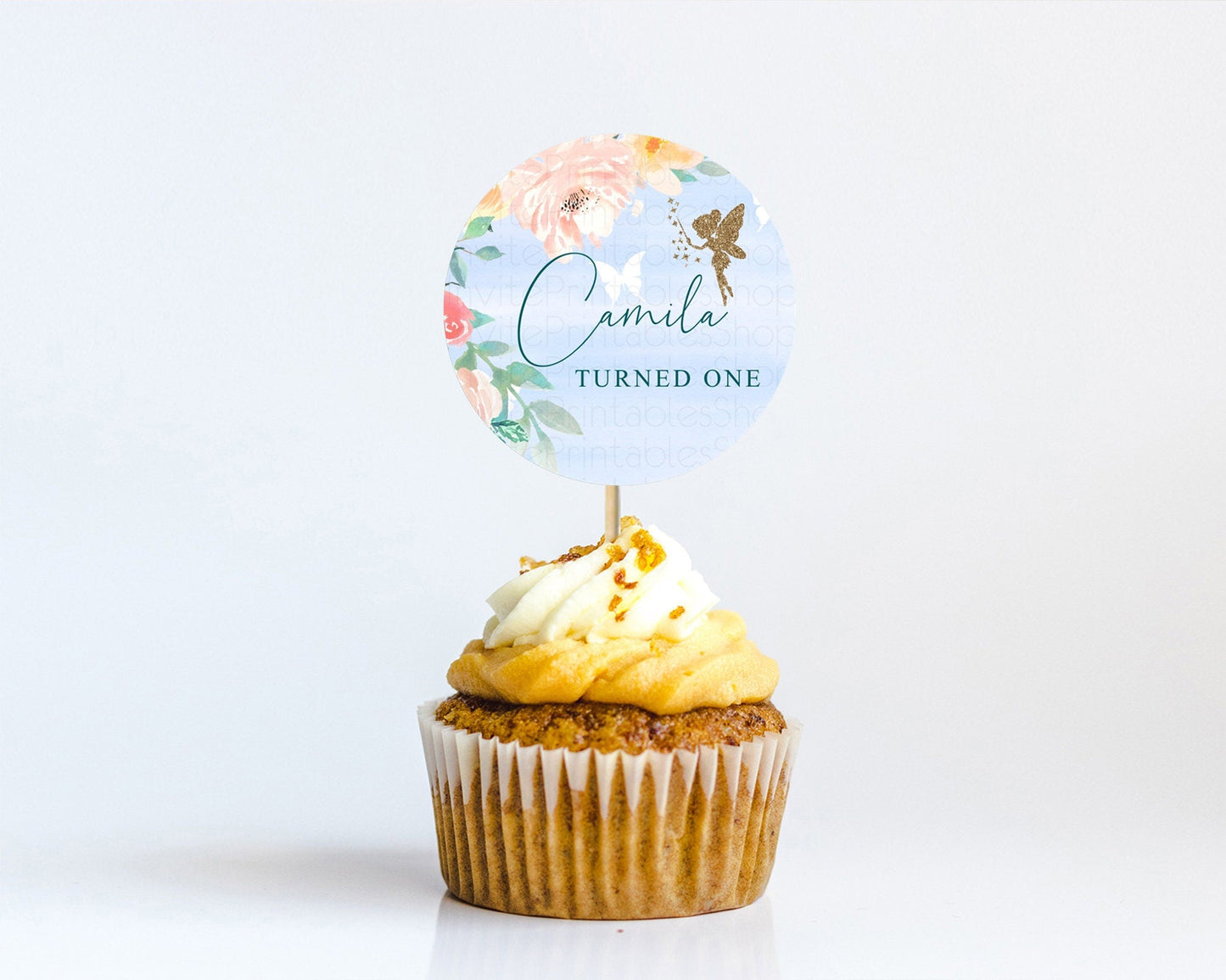 Fairy Cupcake Toppers Pastel Fairy Cupcake Toppers Fairy Floral Garden Cupcake Topper Enchanted Garden Floral Butterfly Party Decor D10794
