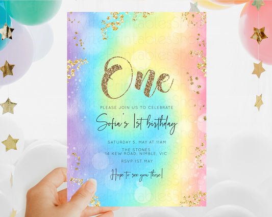 Editable Tie Dye Invitation Rainbow Birthday Invitation Pastel Invitation Co