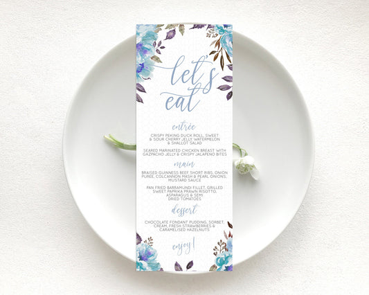Editable Secret Garden Menu Wildflower Menu Template Pastel Flower Garden Ta