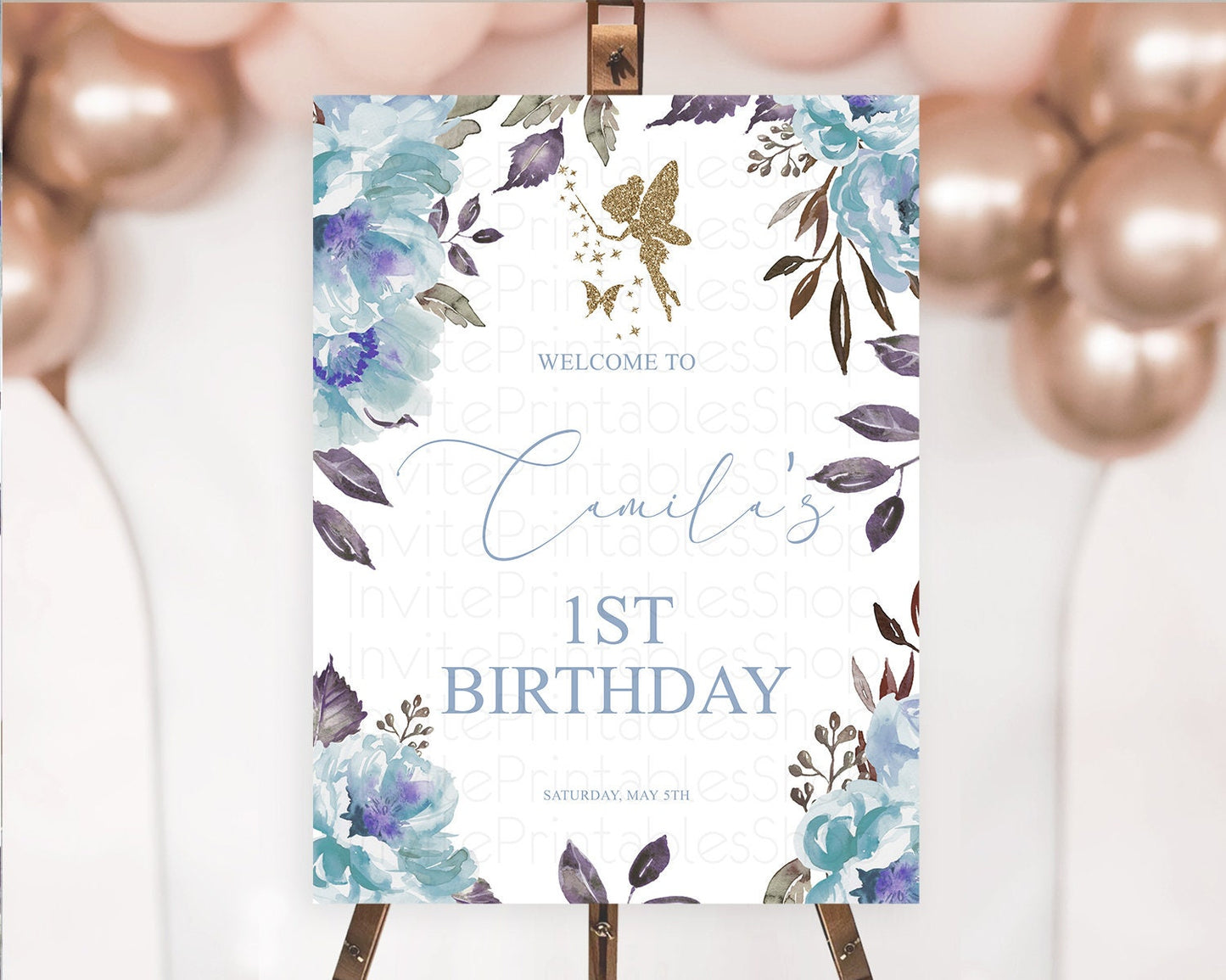 Fairy Welcome Sign Fairy Welcome Board Enchanted Garden Pastel Floral Butterfly Decor Secret Garden First Birthday Welcome Sign D10728