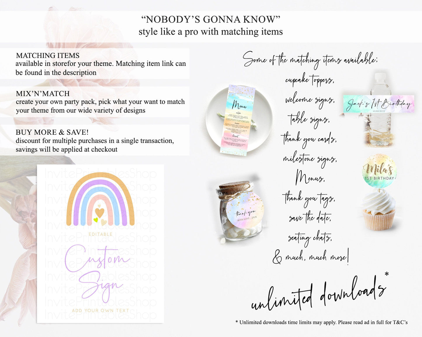 Pastel Rainbow Sign Rainbow Table Sign Decor Boho Colorful Rainbow Party Rainbow Baby Theme 1st Birthday Baptism Baby Shower Wedding D10238