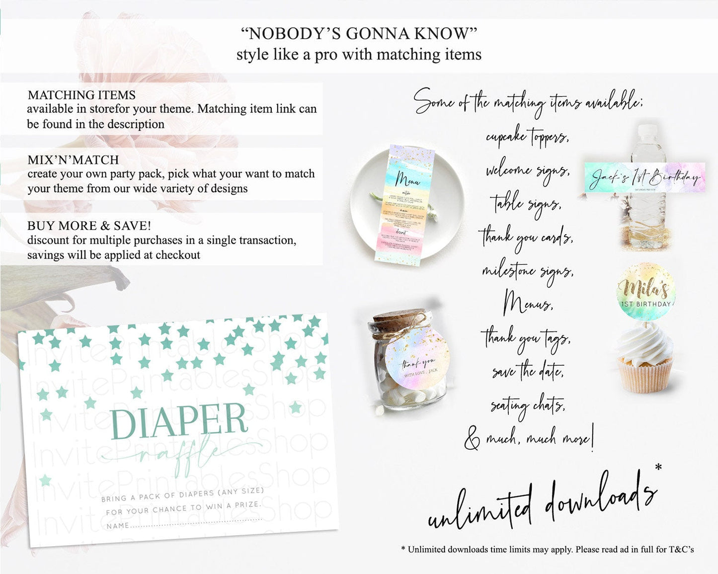 Pastel Star Diaper Raffle Card Shooting Star Diaper Raffle Insert Twinkle Little Star Diaper Ticket Rainbow Confetti Raffle Game D10310