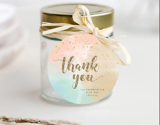 Editable Pastel Thank You Tags Rainbow Thank You Gift Tags Colorful Pastel F