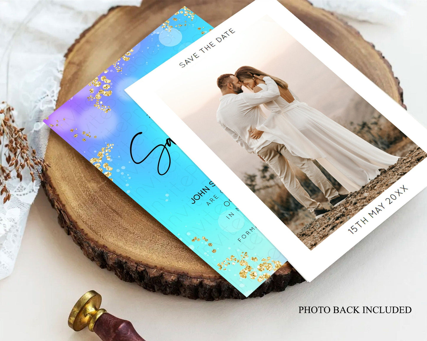 Mermaid Save The Date Template Colorful Pastel Mermaid Under The Sea Pool Party For 1st Birthday Baptism Baby Shower Bridal Shower D10573