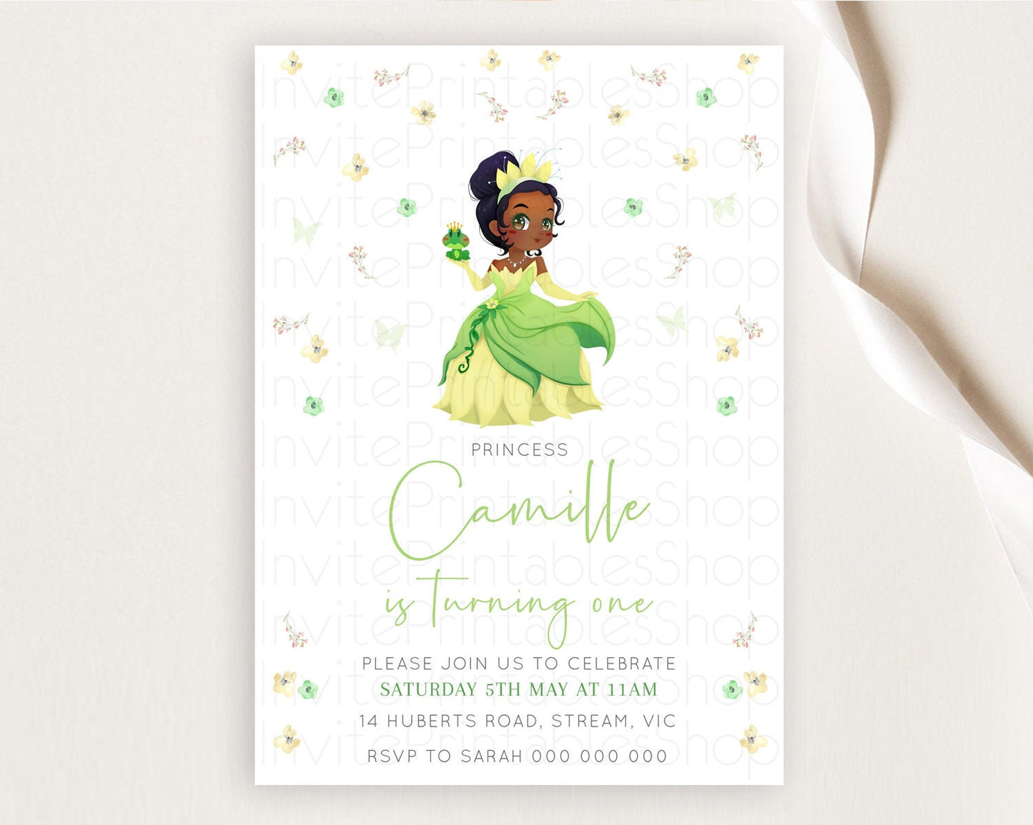 Princess Birthday Invitation Castle Invitation Royal Birthday Fairy Tale Enchanted Castle Pastel Floral Garden 1st First Birthday D10348