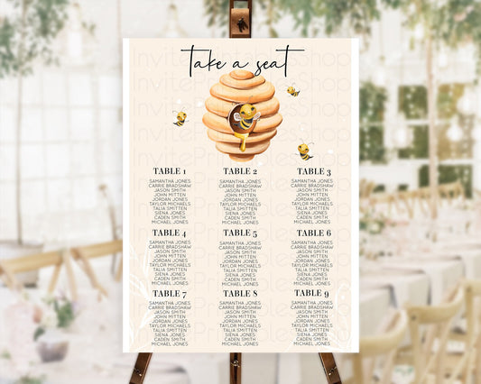 Bee Seating Chart Queen Bee Seating Chart Bee Day Seating Sign Beehive Seating Board Sweet Honey Bee Party Seating Board Bee Décor D10754