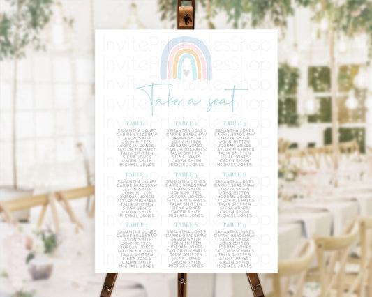 Editable Pastel Rainbow Seating Chart Boho Rainbow Seating Chart Rainbow Sea