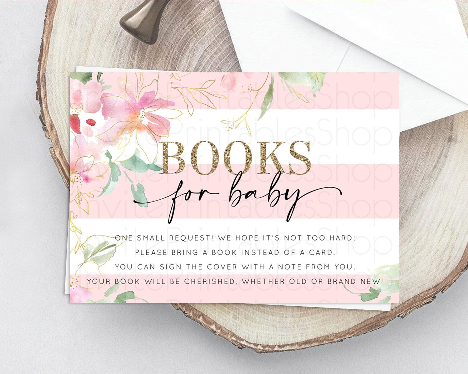 Editable Secret Garden Books For Baby Card Boho Wildflower Book Insert Paste