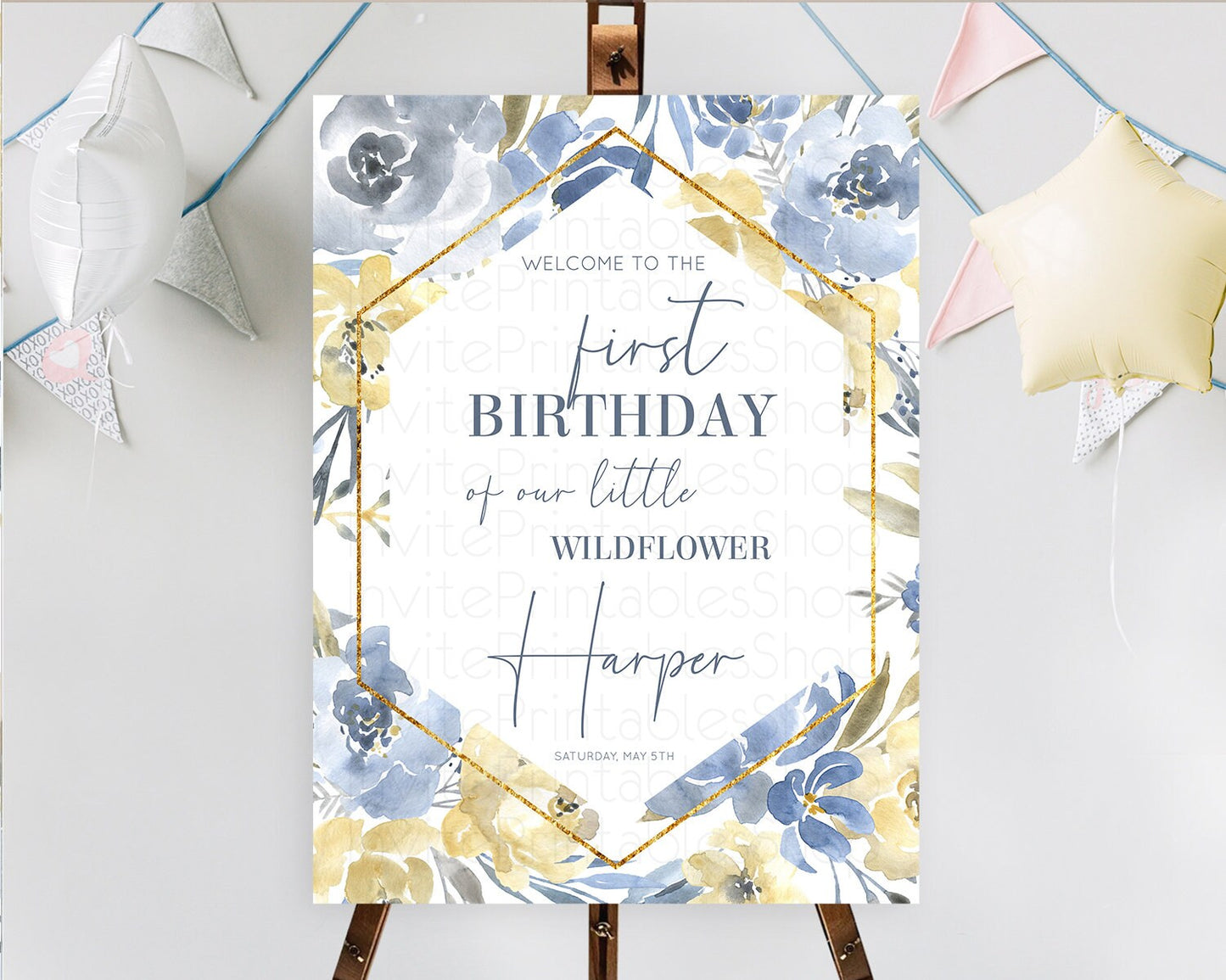 Secret Garden Welcome Sign Wildflower Welcome Board Pastel Flower Garden Welcome Poster Boho Wildflower First Birthday Welcome Sign D10782