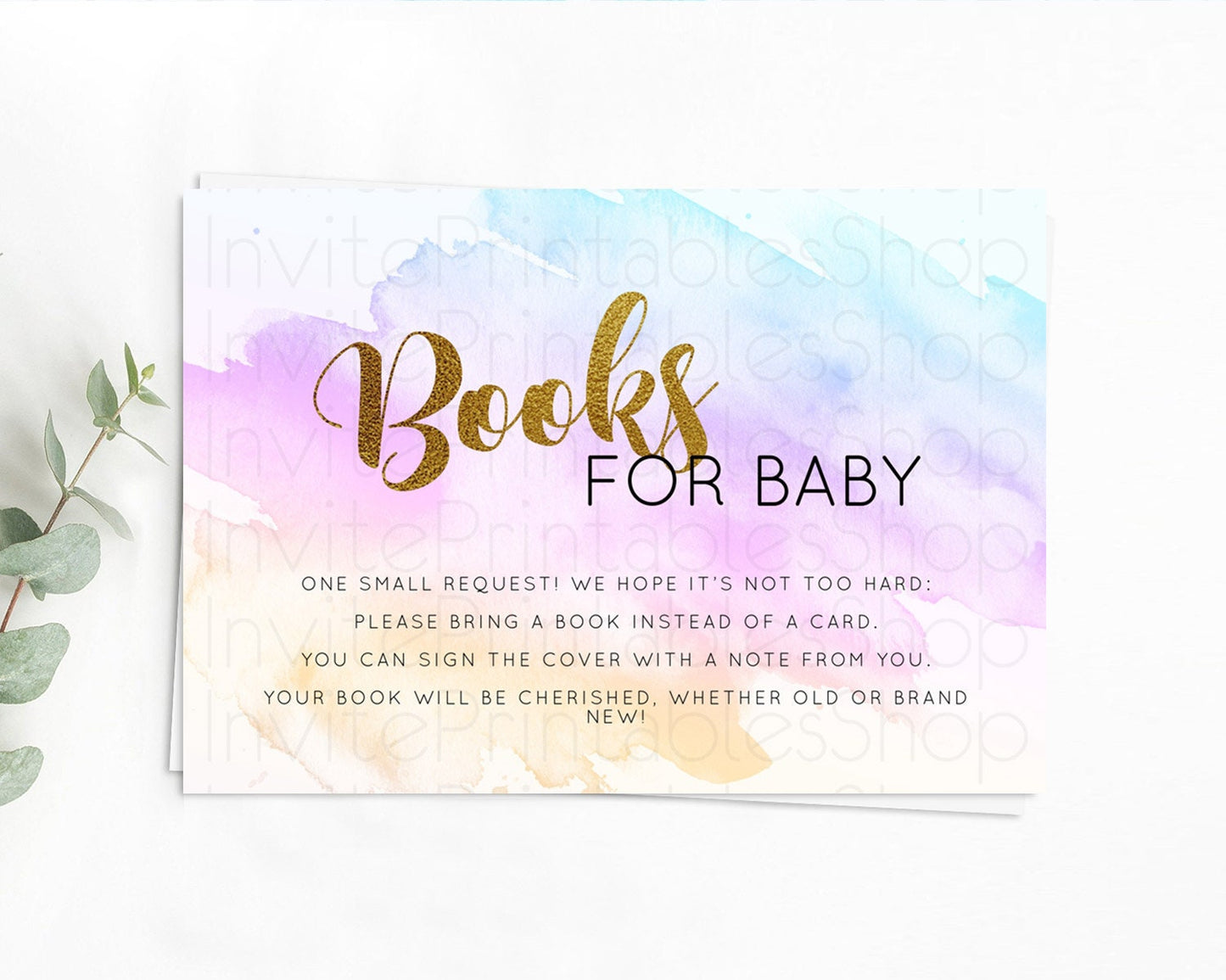 Pastel Books For Baby Card Pastel Rainbow Book Insert Colorful Ombre Watercolor Book Card Confetti Glitter Baby Book Poem Request D11027