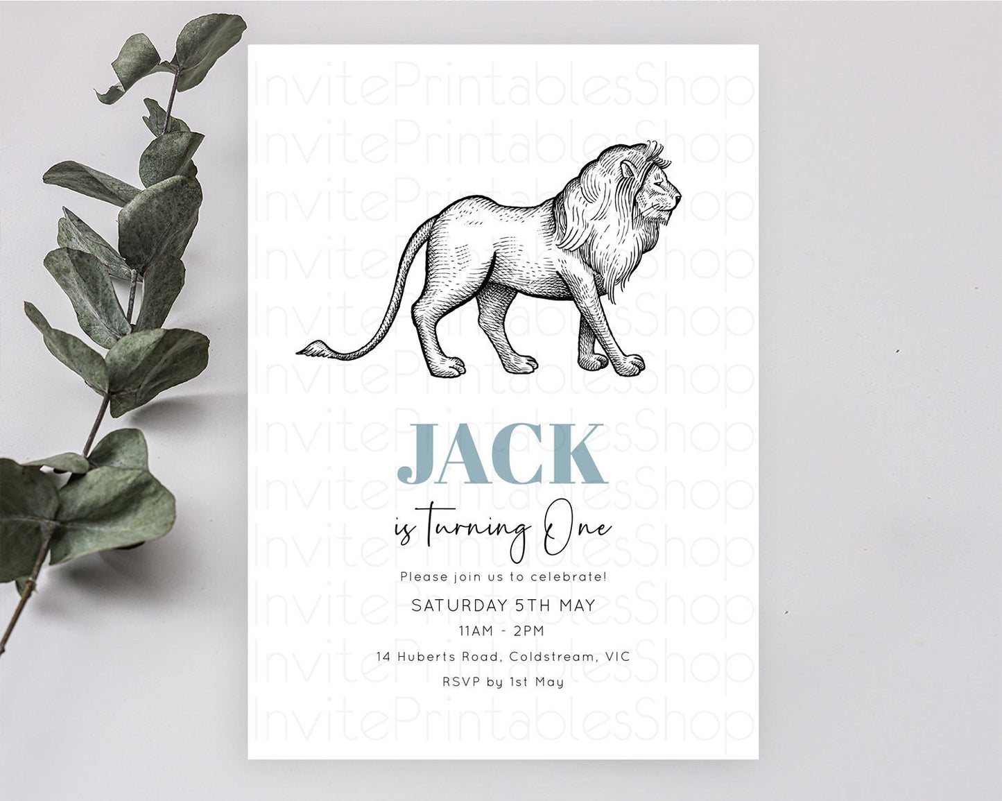 Lion Birthday Invitation Lion Invitation Modern Safari Lion Party 2 Wild 1 Safari Adventure Zoo Birthday Minimalist Lion Invites D10246