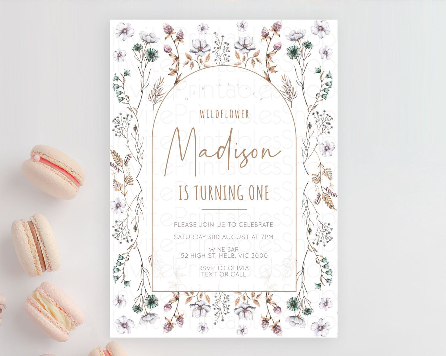 Secret Garden Invitation Wildflower Birthday Invitation Pastel Flowers Invite Enchanted Garden Boho Floral 3rd 2nd First Birthday D10604