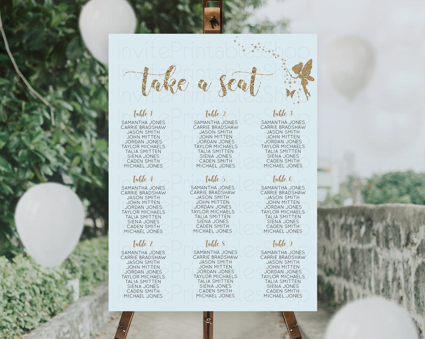 Fairy Seating Chart Pastel Fairy Seating Chart Fairy Tea Party Fairy Garden Seating Sign Enchanted Garden Floral Butterfly Decor D10907